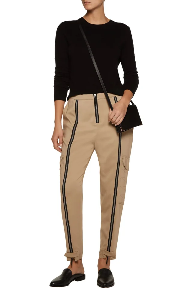 Belstaff Zip-Detailed Crepe Tapered Pants, photo 2 of 4 from THE OUTNET