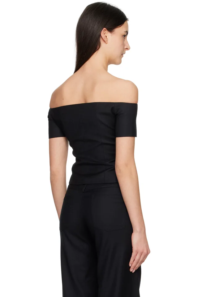 Aya Muse Black Vesta Top, photo 3 of 4 from SSENSE