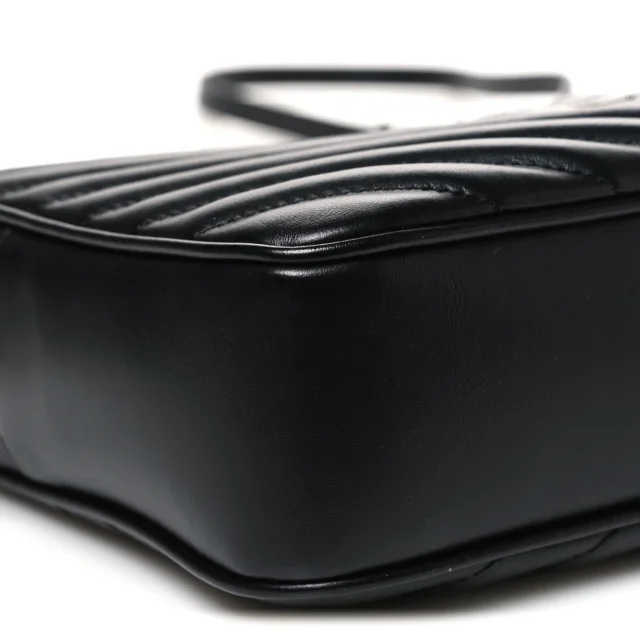 Saint Laurent Matelasse Monogram Lou Camera Bag Black in Black Calfskin from FASHIONPHILE, photo 9 of 10