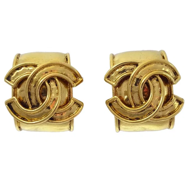 Chanel Earrings Clip-On Gold 94P in Gold from AMORE Vintage Tokyo