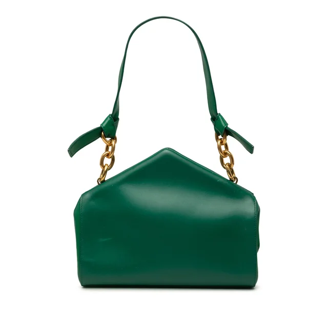 Green Bottega Veneta Calfskin The Tip Shoulder Bag in Green Calfskin from Designer Revival