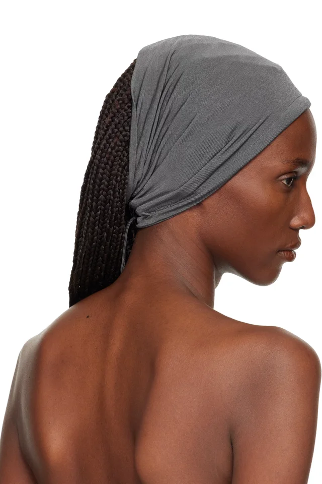 BAMBOU ROGER KWONG Gray Jersey Head & Neck Warmer, photo 3 of 3 from SSENSE