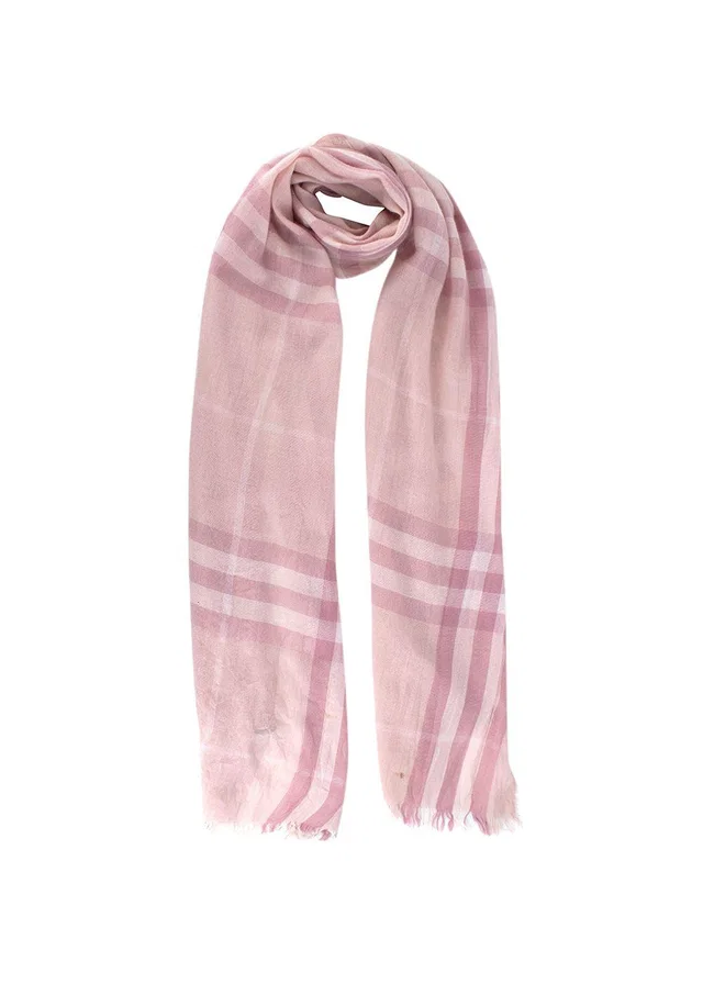 Burberry Pink Check Scarf in Pink from HEWI