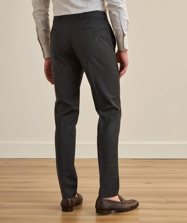 Samuelsohn Slim X-62 Wool Dress Pants in Grey Wool & Wool Blends, photo 3 of 5 from Harry Rosen