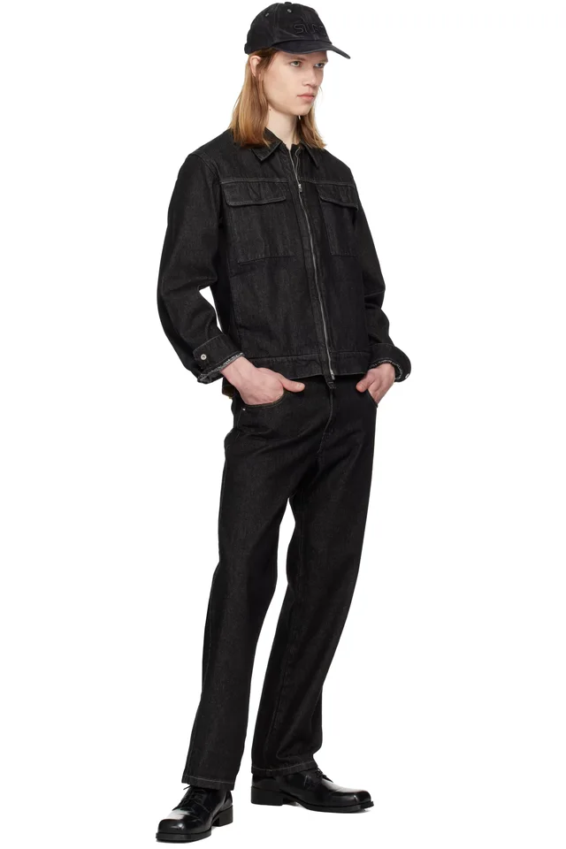Silas Black Blouson Denim Jacket, photo 4 of 4 from SSENSE