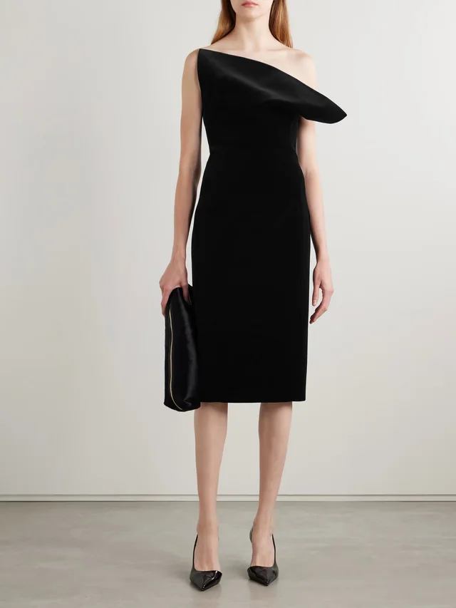 KHAITE Sato strapless draped velvet dress in Black, photo 2 of 2 from NET-A-PORTER (Canada)