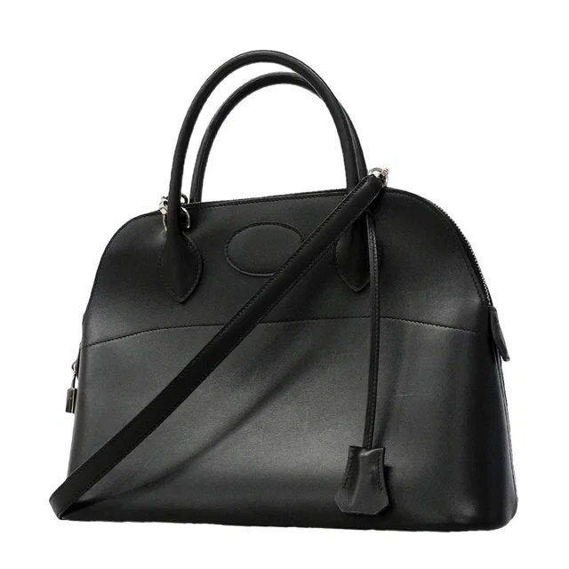 Hermès Handbag Bolide 31 Box Calf Black Silver 2-Way Bag in Black Box leather from The Reluxe