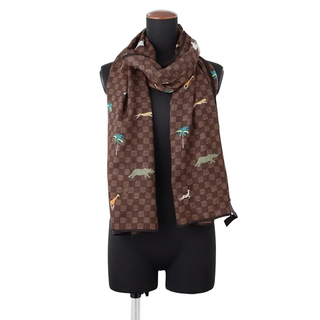 Louis Vuitton × The Darjeeling Limited Stole・Damier Dark BrownM98226 Wool100% from GALLERY RARE, photo 2 of 2