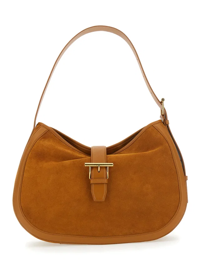 Alexander McQueen Shoulder Bag — Brown Calf in Brown Suede from HEWI