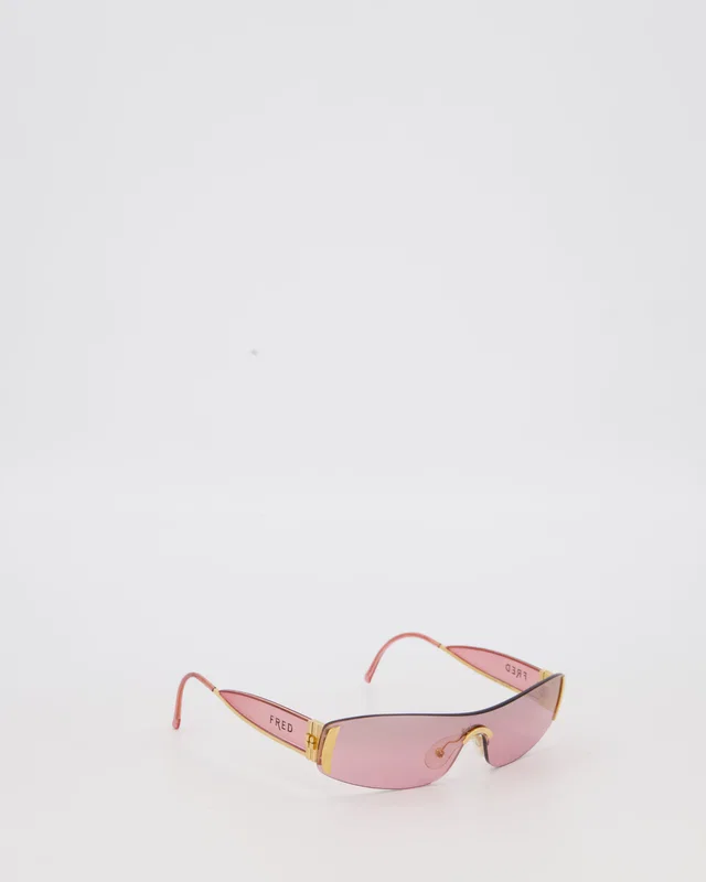 FRED Gold Wrap Around Sunglasses in Gold from Sellier