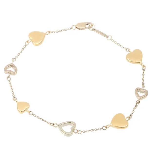 Tiffany & Co. 18K Heart Motif Bracelet Gold/Silver in Gold from VINTAGE QOO TOKYO, photo 2 of 2