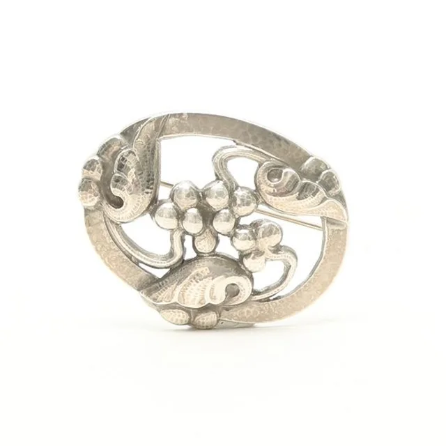 Georg Jensen Moonlight Silver Brooch in Silver Silk from A Retro Tale