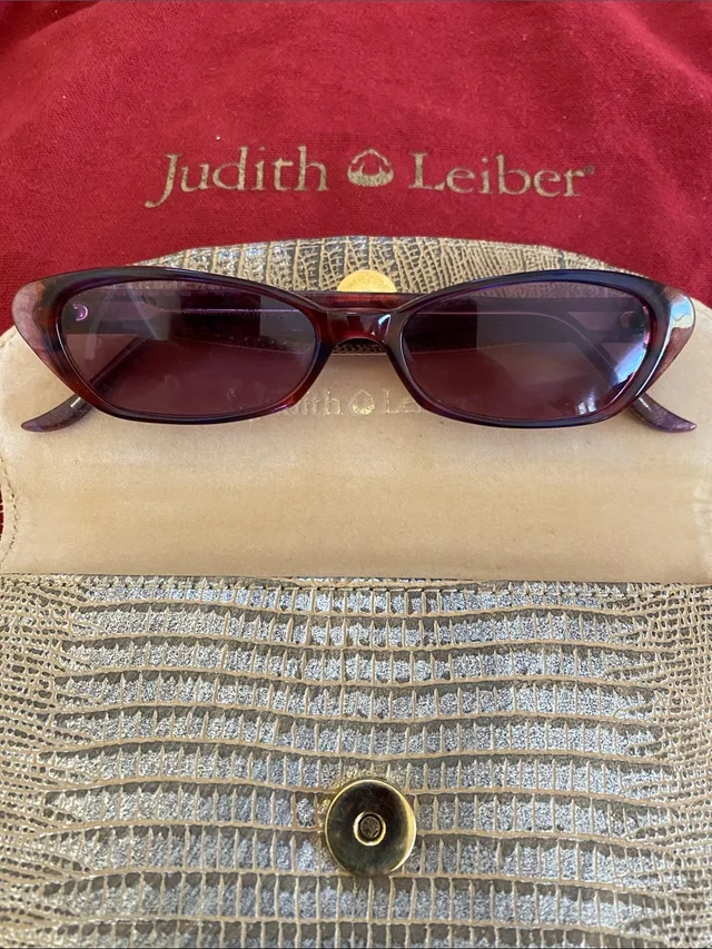 Judith Leiber Judith Lieber Handmade In Italy Pink Sparkling Frames Crystal Sunglasses in pink|purple from Poshmark