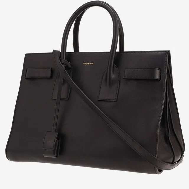 Saint Laurent handbag Black leather day bag in Black Leather from Collector Square