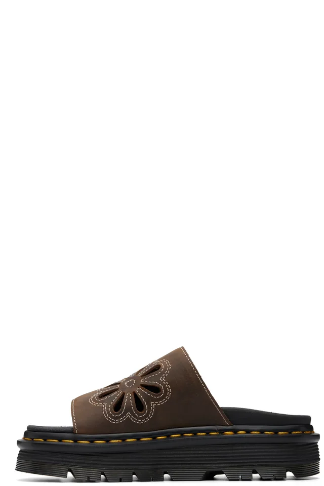 Dr. Martens Brown Zebzag Flower Sandals, photo 3 of 4 from SSENSE
