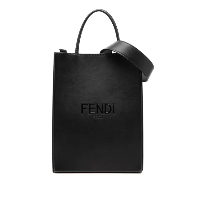 Black Fendi Small Fendi Pack Shopping Bag Satchel in Black Leather from Designer Revival