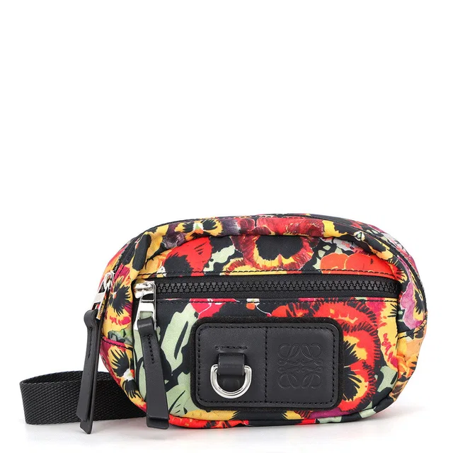 Loewe Pansy Round Bumbag - Joe Brainard Collaboration Black/MulticolorB664A35X01 1489 Nylon Leather… in Black Nylon from GALLERY RARE