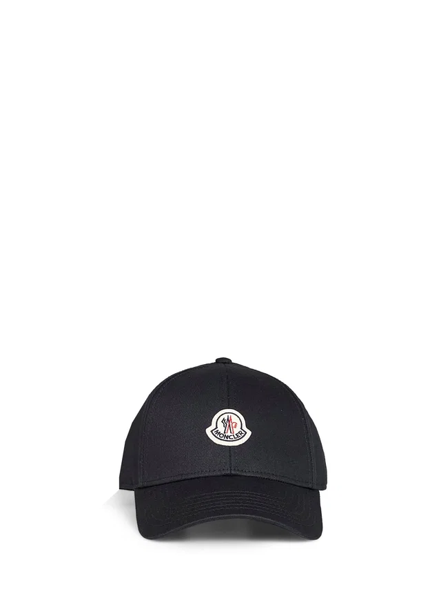 Moncler L20913b0003704863999 Embroidered Logo Baseball Cap — Black Cotton Caps in Black Canvas from HEWI