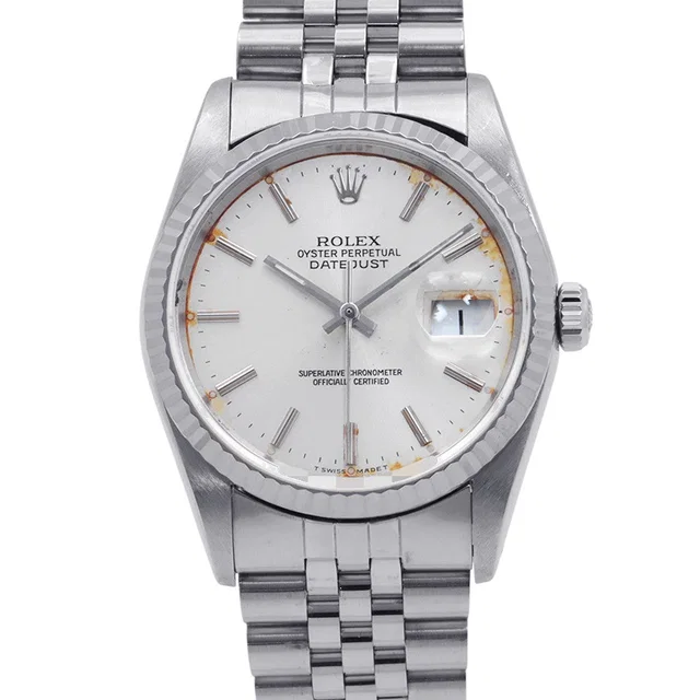 Rolex Datejust W36mm Stainless Steel 18KWG Silver Dial16234 in Silver from GALLERY RARE