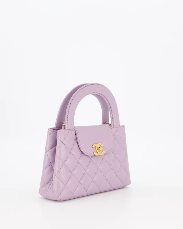 Chanel Lilac Small Mini Kelly Shopping Bag in Purple Calfskin from Sellier, photo 5 of 21