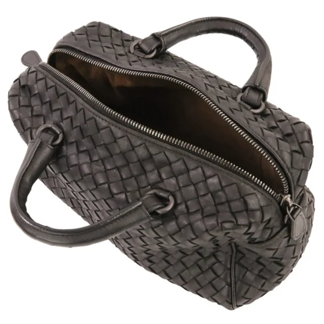 Bottega Veneta Intrecciato Leather Mini Boston Bag in Black Woven leather from LuxUness, photo 8 of 14