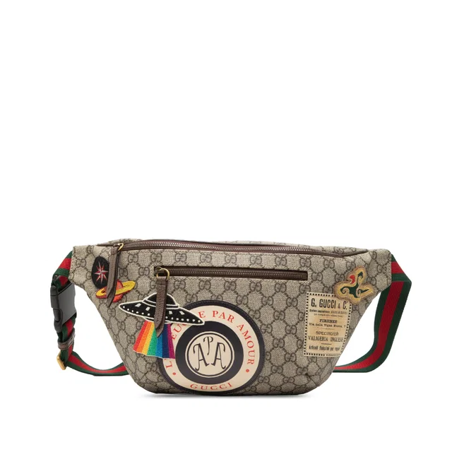 Beige Gucci GG Supreme Courrier Belt Bag in Beige Coated canvas from Designer Revival