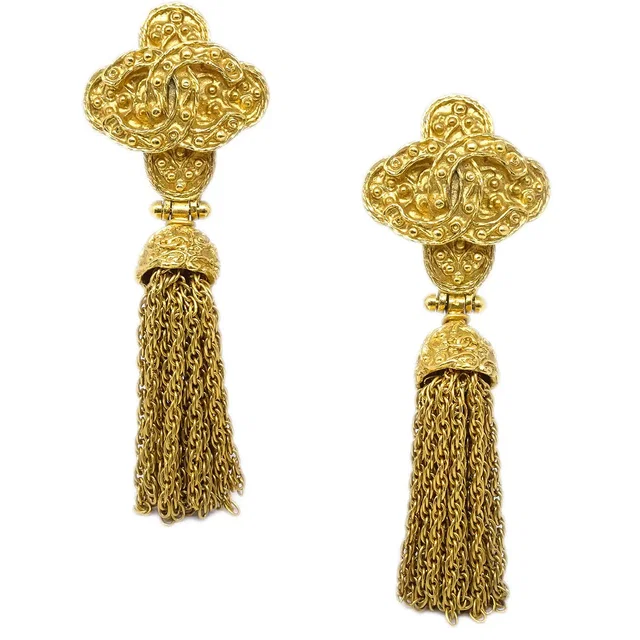 Chanel 1994 Filigree Earrings Clip-On Gold in Gold from AMORE Vintage Tokyo