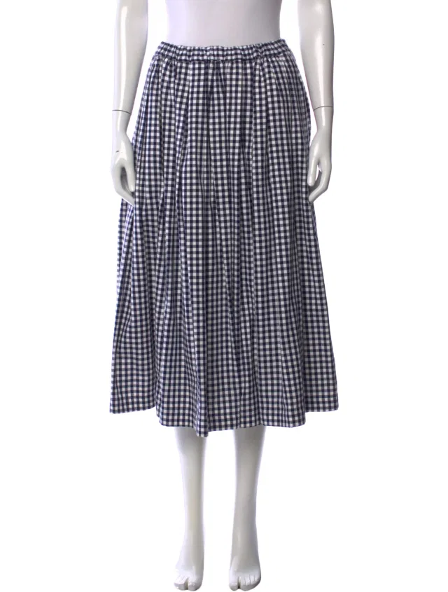Comme des Garçons Girl Plaid Print Midi Length Skirt in black from The RealReal