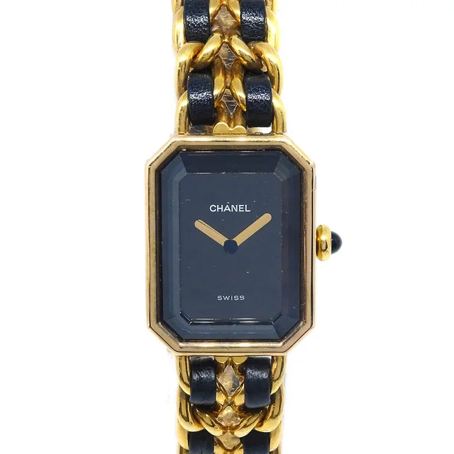 Chanel Premiere Watch Gold #XL in Gold Leather from AMORE Vintage Tokyo