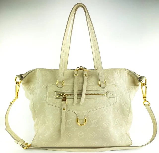 Louis Vuitton Neige Ivory Empreinte Leather Lumineuse PM 2way Bag in White Leather from Bagriculture