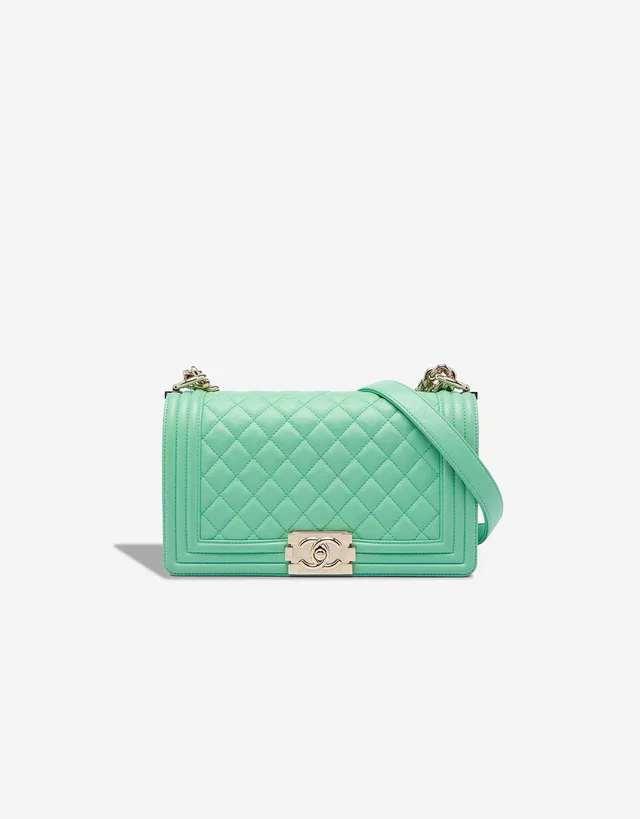 Chanel Boy Old Medium Calf Green in Green Calfskin from SACLÀB