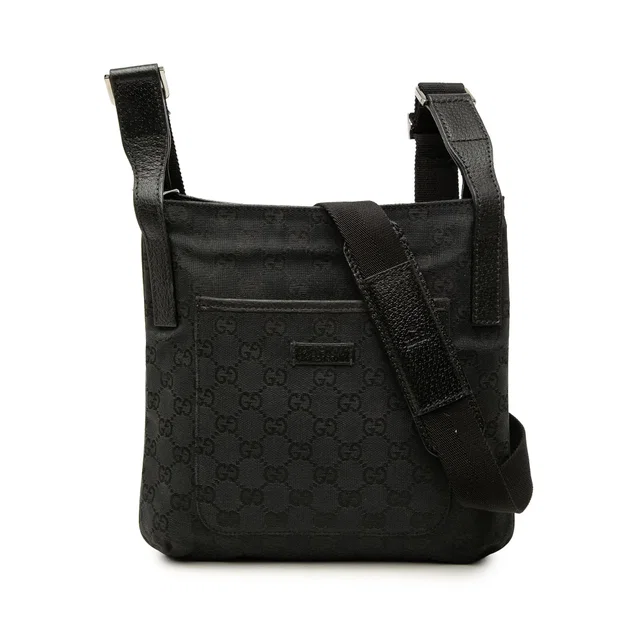 Black Gucci GG Canvas Crossbody in Black Canvas from Designer Revival
