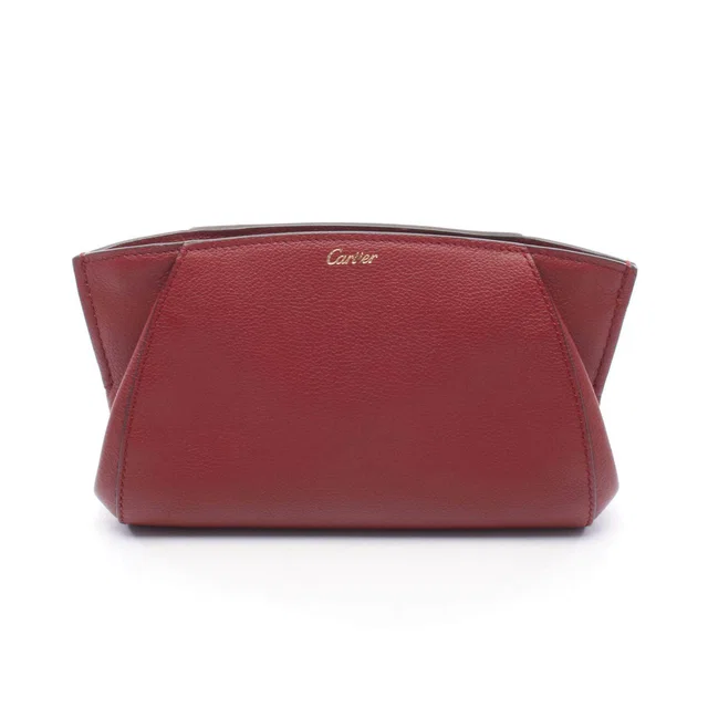 C de Cartier Leather Clutch Bag in Leather from LuxUness