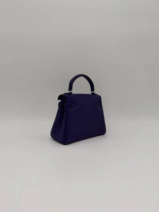 Hermès Kelly Doll Purple/ Dune Swift Palladium Hardware in Purple Swift leather from Luxury Promise, photo 6 of 11