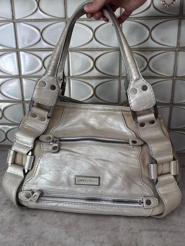 Jimmy Choo Vintage Metallic Leather Hobo Shoulder Bag Y2k in silver|gray Leather from Poshmark