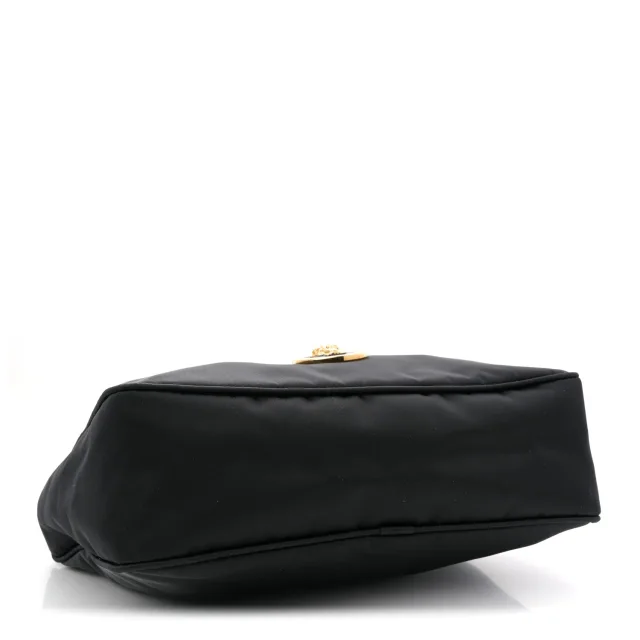 Versace Tribute Chain Crossbody Shoulder Bag Black in Black Nylon from FASHIONPHILE, photo 4 of 11