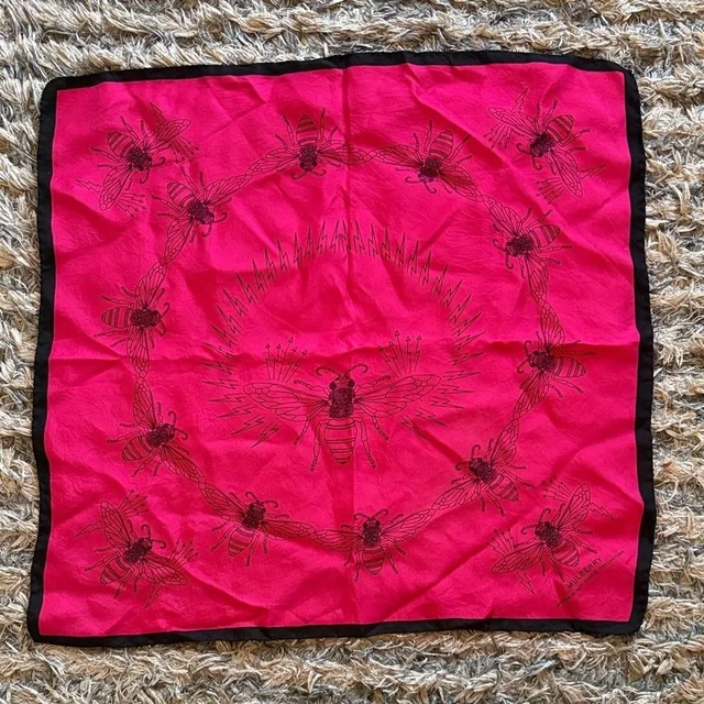 Mulberry Bee Scarf 20” X 21” in black|pink from Poshmark