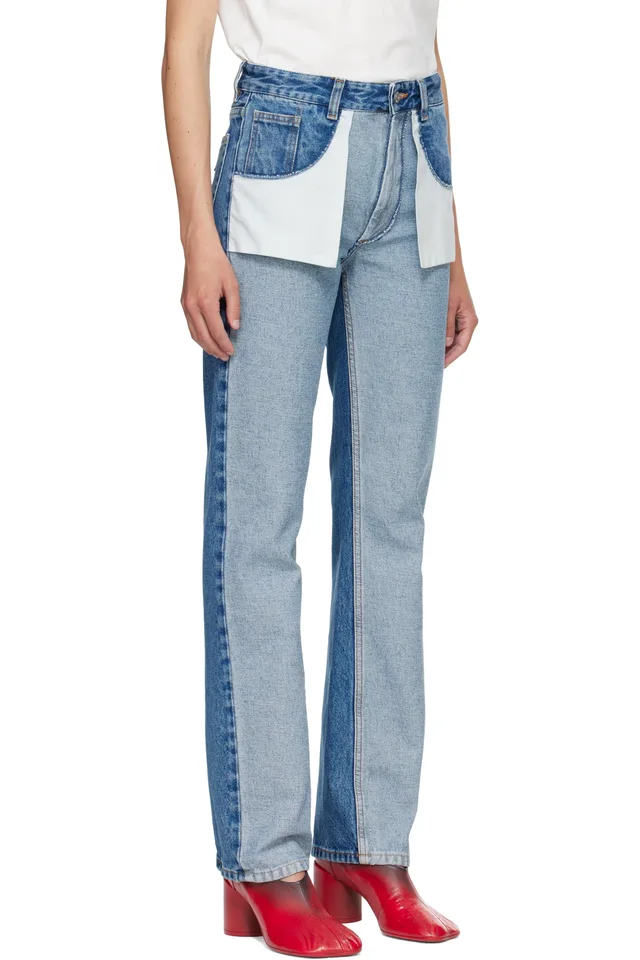 MM6 Maison Margiela Blue Straight-Leg Jeans, photo 2 of 4 from SSENSE
