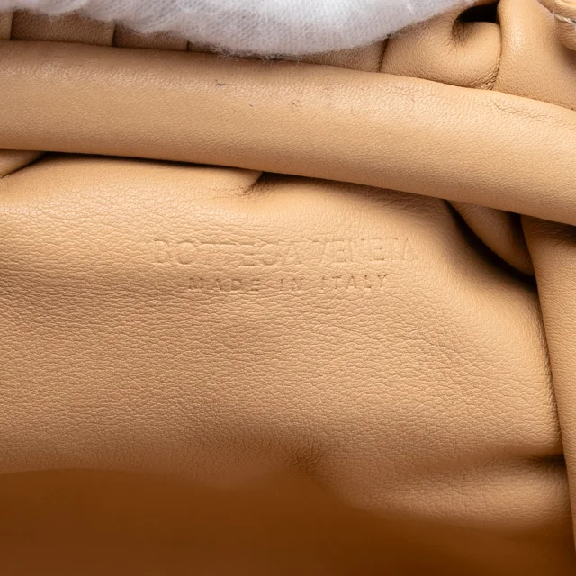Bottega Veneta Lambskin The Mini Pouch Crossbody in Beige Lambskin from Designer Revival, photo 5 of 7