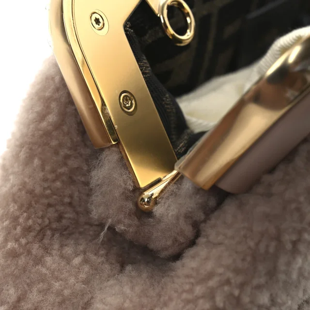 Shearling Small Fendi First Rosa Plaster in Wool from FASHIONPHILE, photo 11 of 11