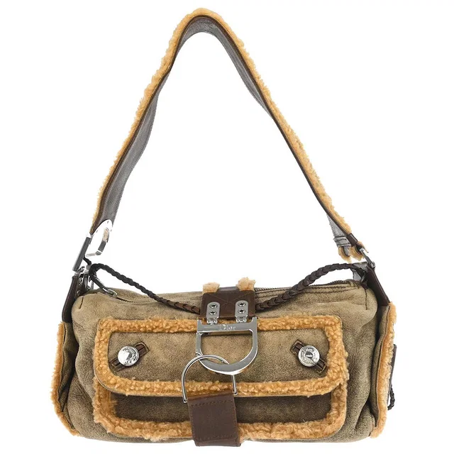 Dior Beige Mouton Flight Handbag in Beige Leather from AMORE Vintage Tokyo