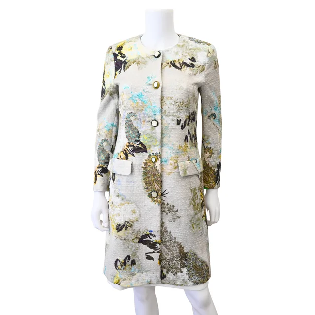 Etro Exclusive Floral Paisley Jacquard Coat in Woven leather from Clotheshorse Anonymous