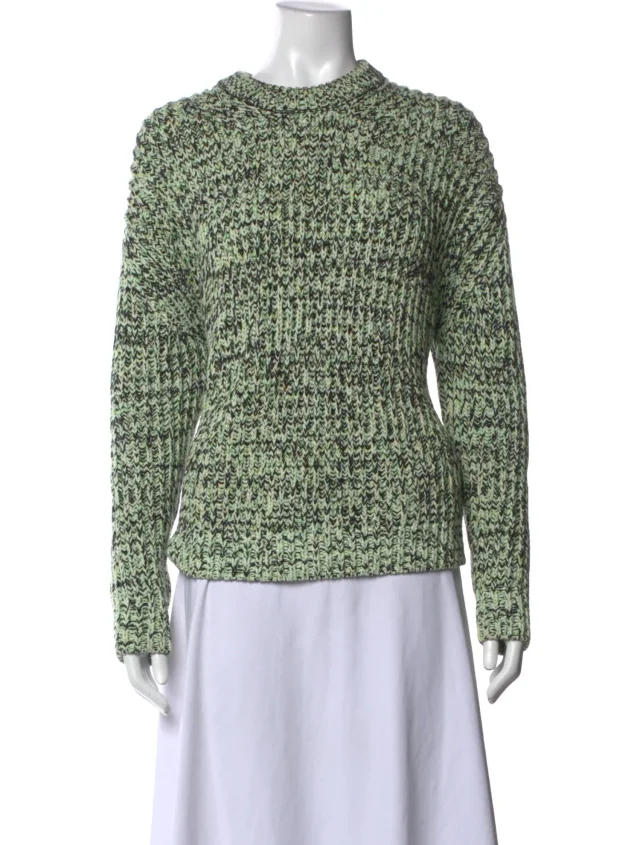 Proenza Schouler Patterned Mock Neck Sweater in green from The RealReal