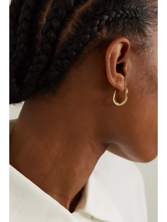 KIMAÏ Wavy 18-karat recycled gold single hoop earring in Metallic, photo 2 of 2 from NET-A-PORTER (Canada)