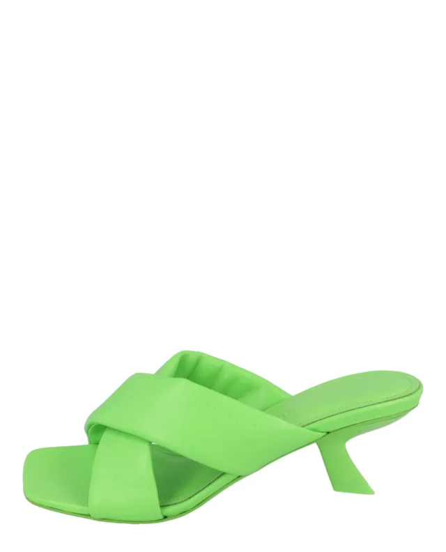 Salvatore Ferragamo Aldura Heel Sandals in green, photo 6 of 6 from ShopSimon