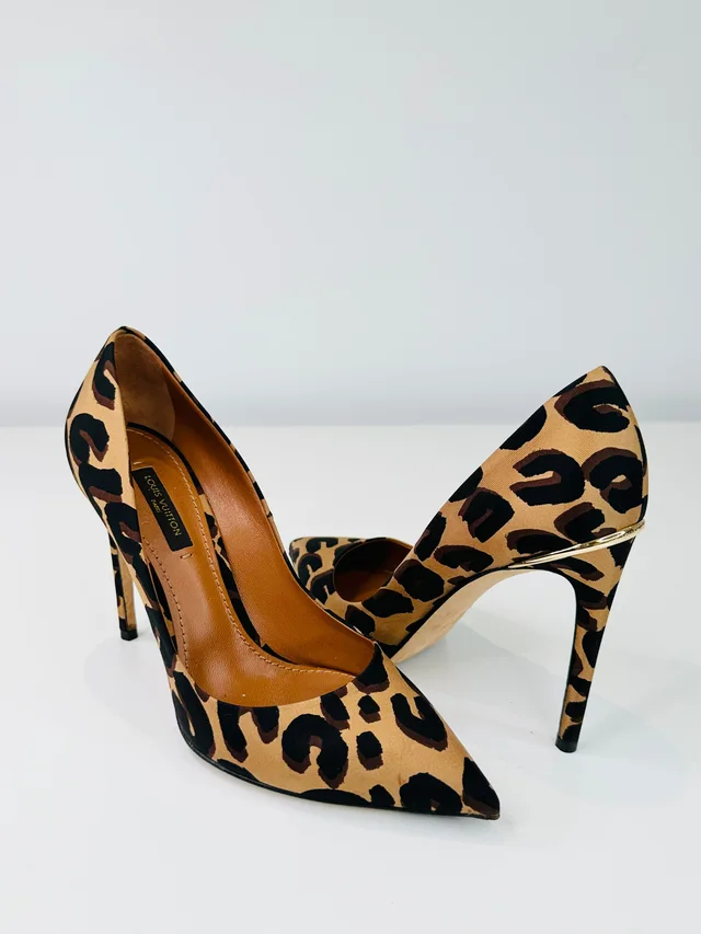 Louis Vuitton Leopard Print Pumps - Size 37.5 in Canvas from Edit Second Hand