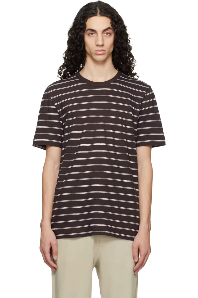 Brown Cotton-Linen Regular Fit T-shirt, image 1 of 1 from SSENSE