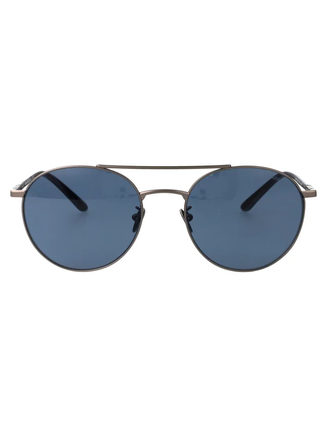 Giorgio Armani 0ar6156 Round Metal Frame Sunglasses — Gray Steel in Grey from HEWI