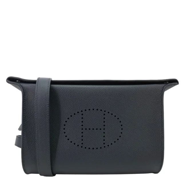 Hermès Videpoches Epsom Calfskin Leather Crossbody Bag Black in Black Epsom leather from Dallas Designer Handbags