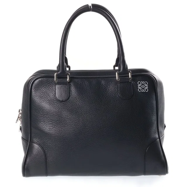 Loewe Amazona 36 Anagram Logo Leather Handbag Black in Black Leather from The Reluxe